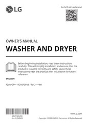 LG F2V5PGP Series Owner's Manual
