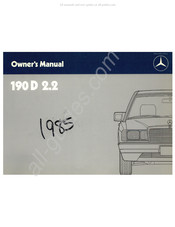 Mercedes-Benz 190D 2.2 1985 Owner's Manual