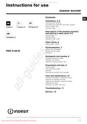 Indesit PWC 8128 W Instructions For Use Manual