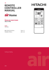 Hitachi Air Home RAR-M0A8 Operation Manual