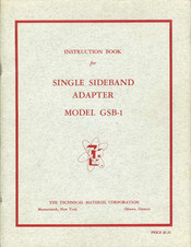 Technical Materiel Corporation GSB-1 Instruction Book