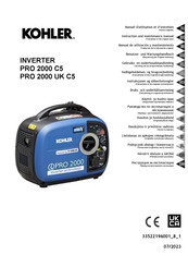 Kohler PRO 2000 C5 Instruction And Maintenance Manual