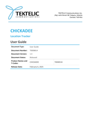 TEKTELIC Communications CHICKADEE User Manual