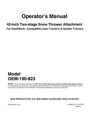MTD OEM-190-823 Operator's Manual