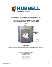 Hubbell CE110 Operating And Maintenance Manual