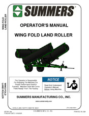 Summers WING FOLD LAND ROLLER Operator's Manual