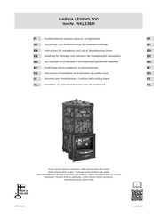 Harvia LEGEND 300 Instructions For Installation And Use Manual