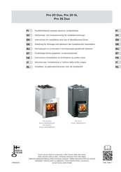 Harvia WKPR20SLM Instructions For Installation And Use Manual