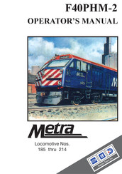 Rapido Metra F40PHM-2 Operator's Manual
