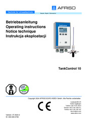 AFRISO TankControl 10 Operating Instructions Manual