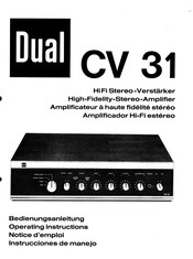 Dual CV 31 Operating Instructions Manual