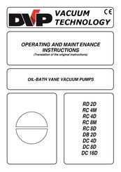 DVP DC 8D Operating And Maintenance Instructions Manual