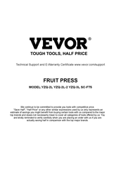 VEVOR SC-FT5 Instruction Manual
