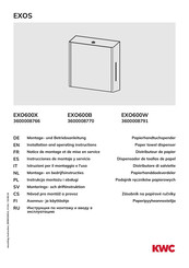 Kwc EXOS EXO600X Installation And Operating Instructions Manual