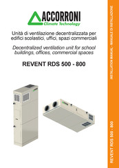 Accorroni REVENT RDS 500 Installation Manual