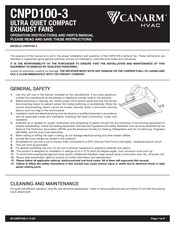 Canarm CNPD100-3 Operation Instructions And Parts Manual