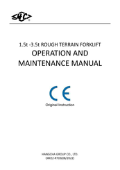 HANGCHA CPCD15/18-XW97C-RT4 Operation And Maintenance Manual