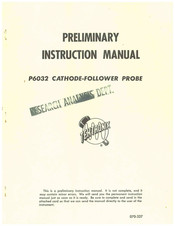 Tektronix P6032 Preliminary Instruction Manual
