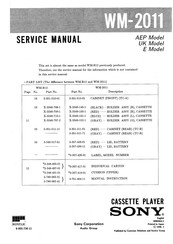 Sony Microfilm WM-2011 Service Manual