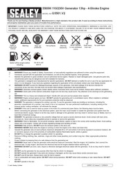 Sealey G5501.V2 Instructions Manual
