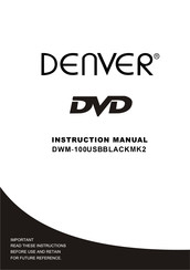 Denver DWM-100USBBLACKMK2 Instruction Manual
