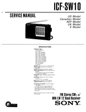Sony ICF-SW10 Service Manual