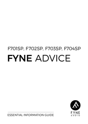 Fyne Audio FYNE ADVICE F704SP Information Manual