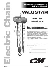 CM VALUSTAR 2405C Operating, Maintenance & Parts Manual