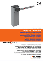 Roger Technology WAY/005 Instructions And Recommendations For The Installer