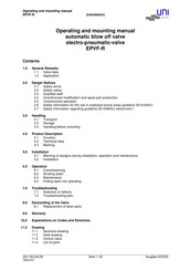 UNI Geräte EPVF-R Operating And Mounting Manual