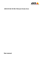 Axis D4100-VE Mk II User Manual