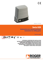 Roger H30/650 Instructions And Recommendations For The Installer