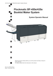 Plockmatic BF-435e Operator's Manual