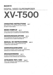 Sony XV-T500 Operating Instructions Manual