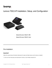 Lenovo TSC2-IP Setup And Configuration Manual
