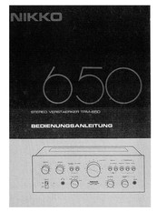 Nikko TRM-650 Instruction Manual