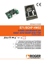 Roger Technology EDGE1-B70/1DCHP-B70/1THP Instruction And Warnings For The Installer