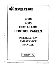 Pittway NOTIFIER 4800 Installation And Service Manual