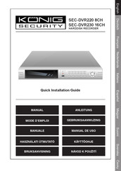 Konig Security SEC-DVR220 8CH Quick Installation Manual