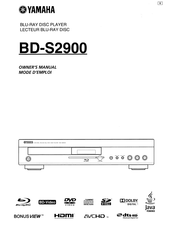 Yamaha BD-S2900 - Blu-Ray Disc Player Owner's Manual