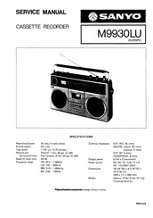 Sanyo M9930LU Service Manual