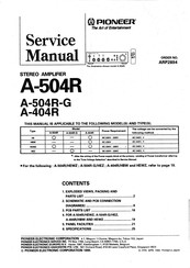 Pioneer A-504R-G/HBW Service Manual