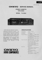 Onkyo TA-2900 Service Manual