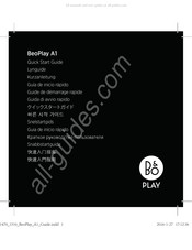 B&O Play BeoPlay A1 Quick Start Manual