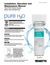 Watts H2O-DWCBTP100 Installation, Operation And Maintenance Manual