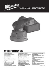 Milwaukee M18 FROS125 Original Instructions Manual