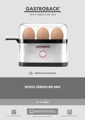 Gastroback 42800 Instruction Manual