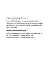 Bestron AMW500P Instruction Manual
