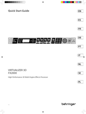 Behringer VIRTUALIZER 3D FX2000 Quick Start Manual