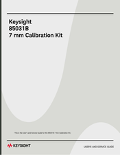 Keysight 85031B User's And Service Manual